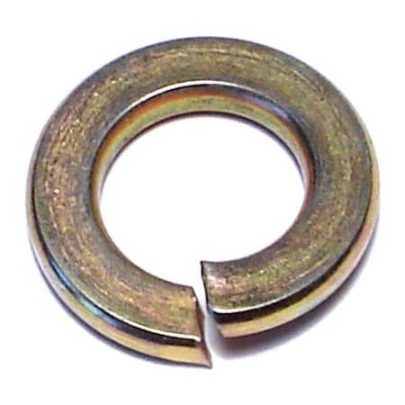 MIDWEST FASTENER Split Lock Washer, For Screw Size 3/8 in Steel, Zinc Yellow Finish, 50 PK 08217